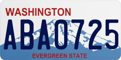 WA license plate ABA0725