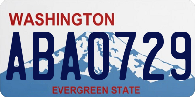WA license plate ABA0729