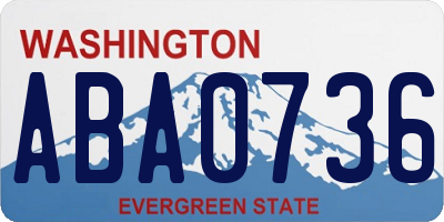 WA license plate ABA0736