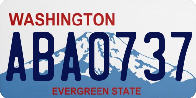 WA license plate ABA0737
