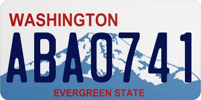 WA license plate ABA0741