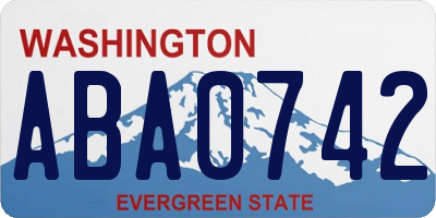 WA license plate ABA0742
