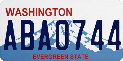 WA license plate ABA0744