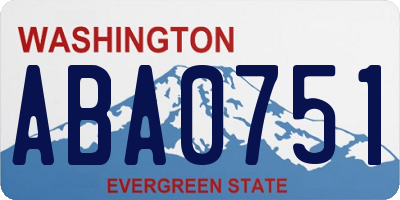 WA license plate ABA0751