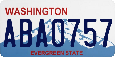 WA license plate ABA0757