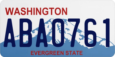 WA license plate ABA0761