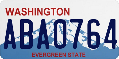 WA license plate ABA0764