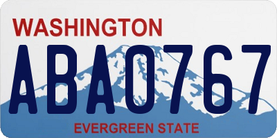 WA license plate ABA0767