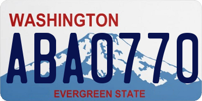 WA license plate ABA0770