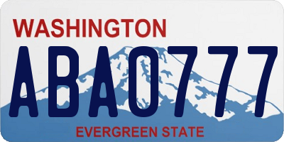 WA license plate ABA0777