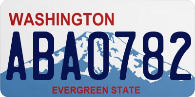 WA license plate ABA0782