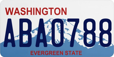 WA license plate ABA0788