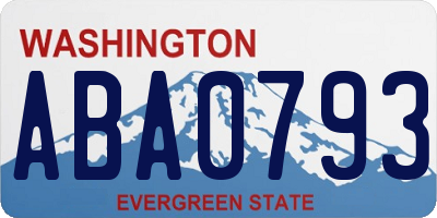 WA license plate ABA0793