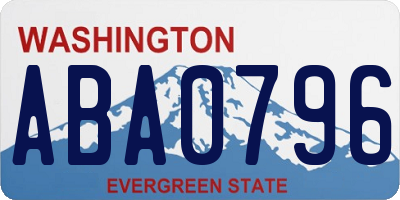 WA license plate ABA0796