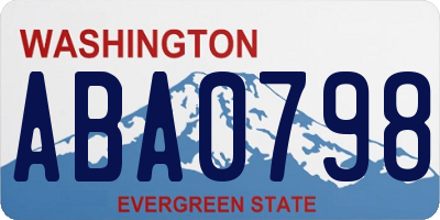 WA license plate ABA0798