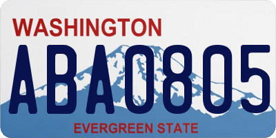 WA license plate ABA0805