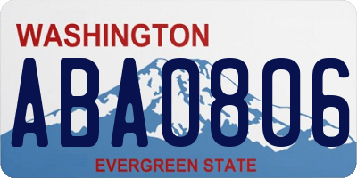 WA license plate ABA0806