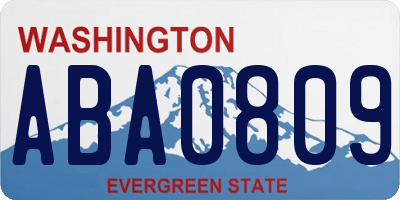WA license plate ABA0809