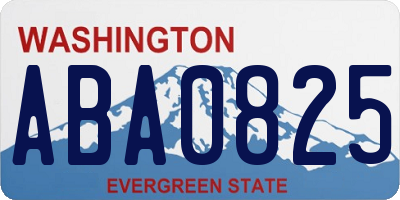 WA license plate ABA0825
