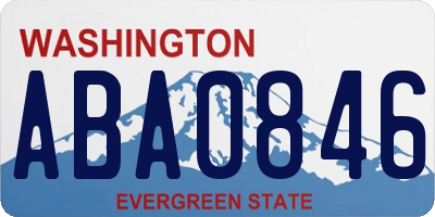 WA license plate ABA0846