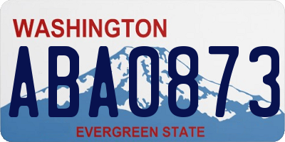 WA license plate ABA0873