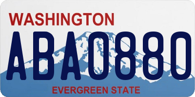 WA license plate ABA0880