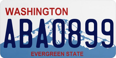 WA license plate ABA0899