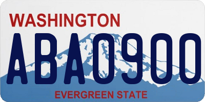 WA license plate ABA0900