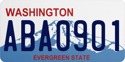 WA license plate ABA0901