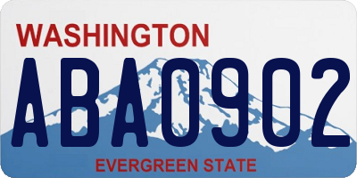 WA license plate ABA0902