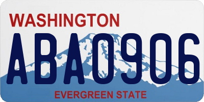 WA license plate ABA0906