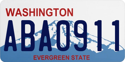 WA license plate ABA0911