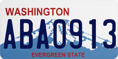 WA license plate ABA0913