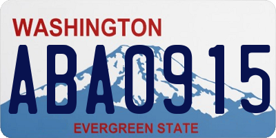 WA license plate ABA0915
