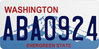 WA license plate ABA0924