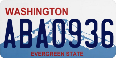 WA license plate ABA0936