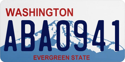 WA license plate ABA0941