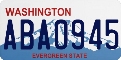 WA license plate ABA0945