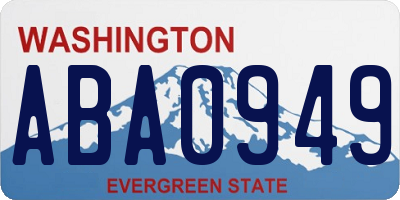 WA license plate ABA0949