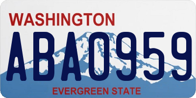 WA license plate ABA0959