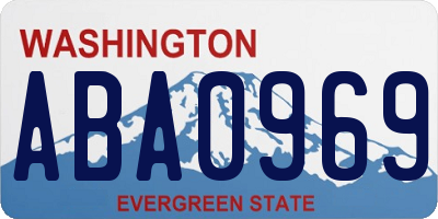WA license plate ABA0969