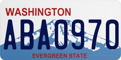 WA license plate ABA0970