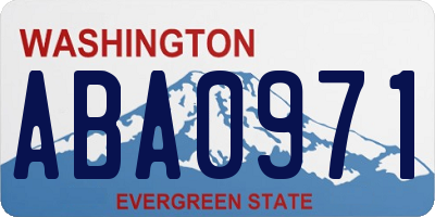 WA license plate ABA0971