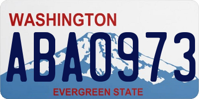 WA license plate ABA0973
