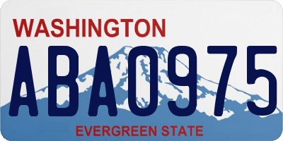 WA license plate ABA0975