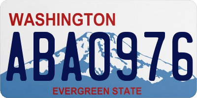 WA license plate ABA0976