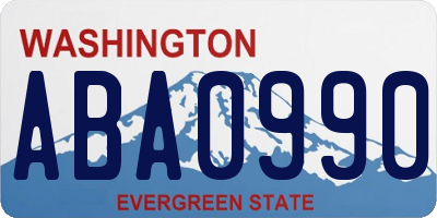 WA license plate ABA0990