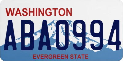 WA license plate ABA0994