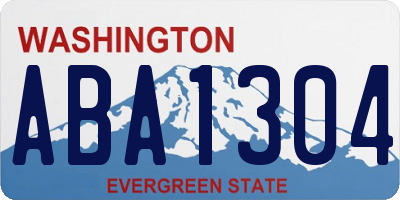 WA license plate ABA1304