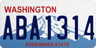 WA license plate ABA1314